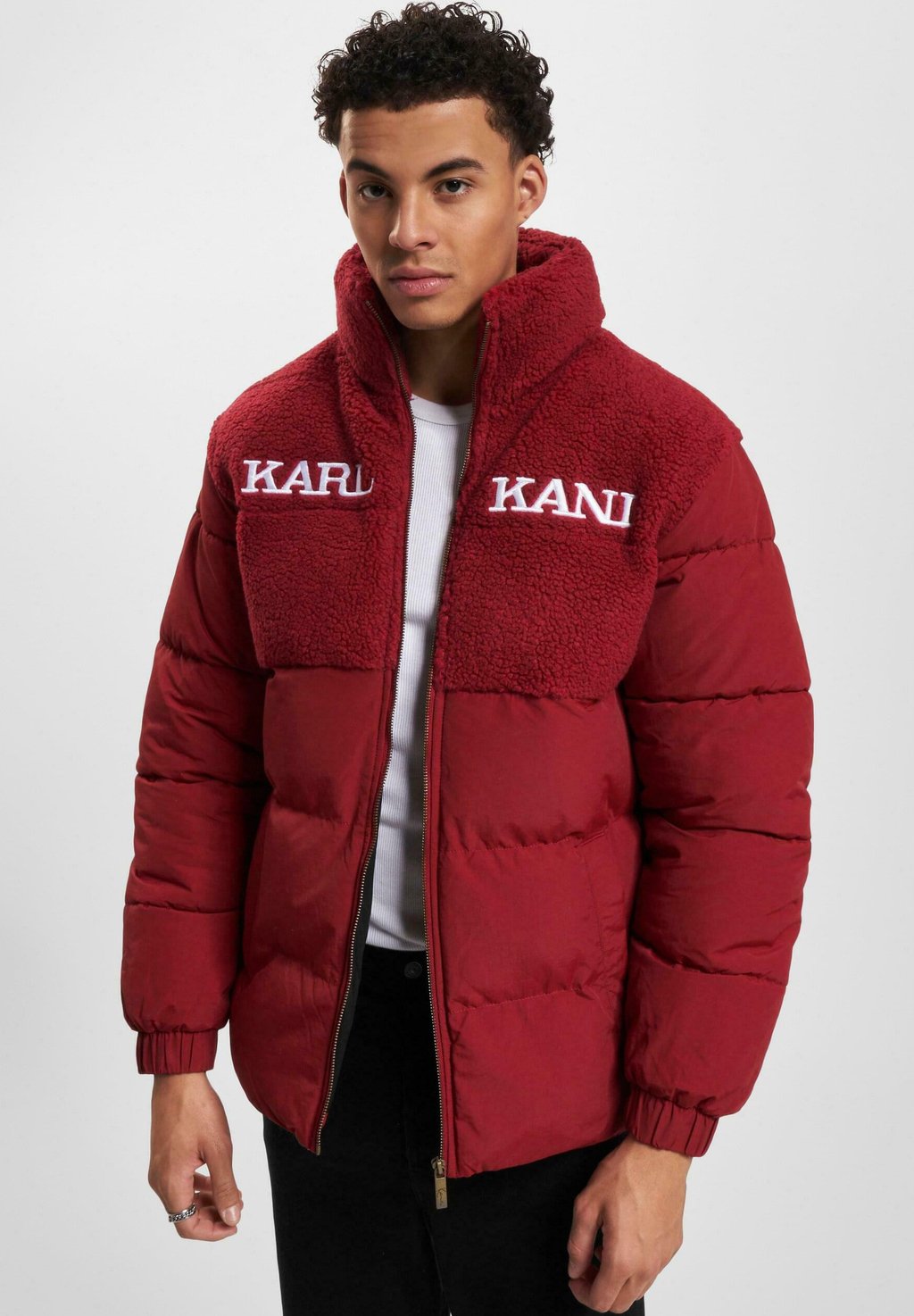 Куртка зимняя RETRO PUFFER Karl Kani, темно-красный куртка karl kani retro puffer черный белый