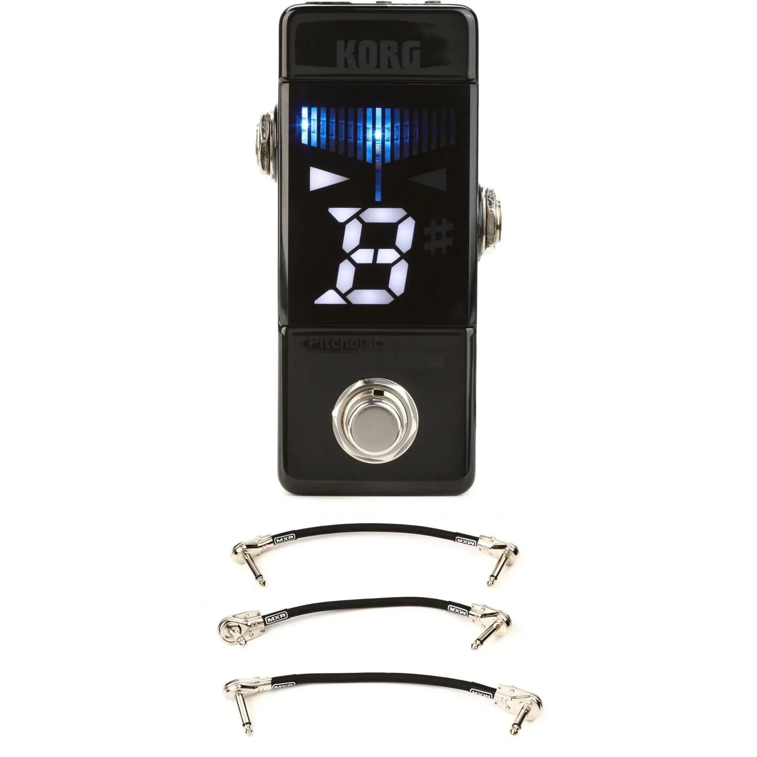 

Пользовательский педальный тюнер Korg Pitchblack X Mini с 3 соединительными кабелями