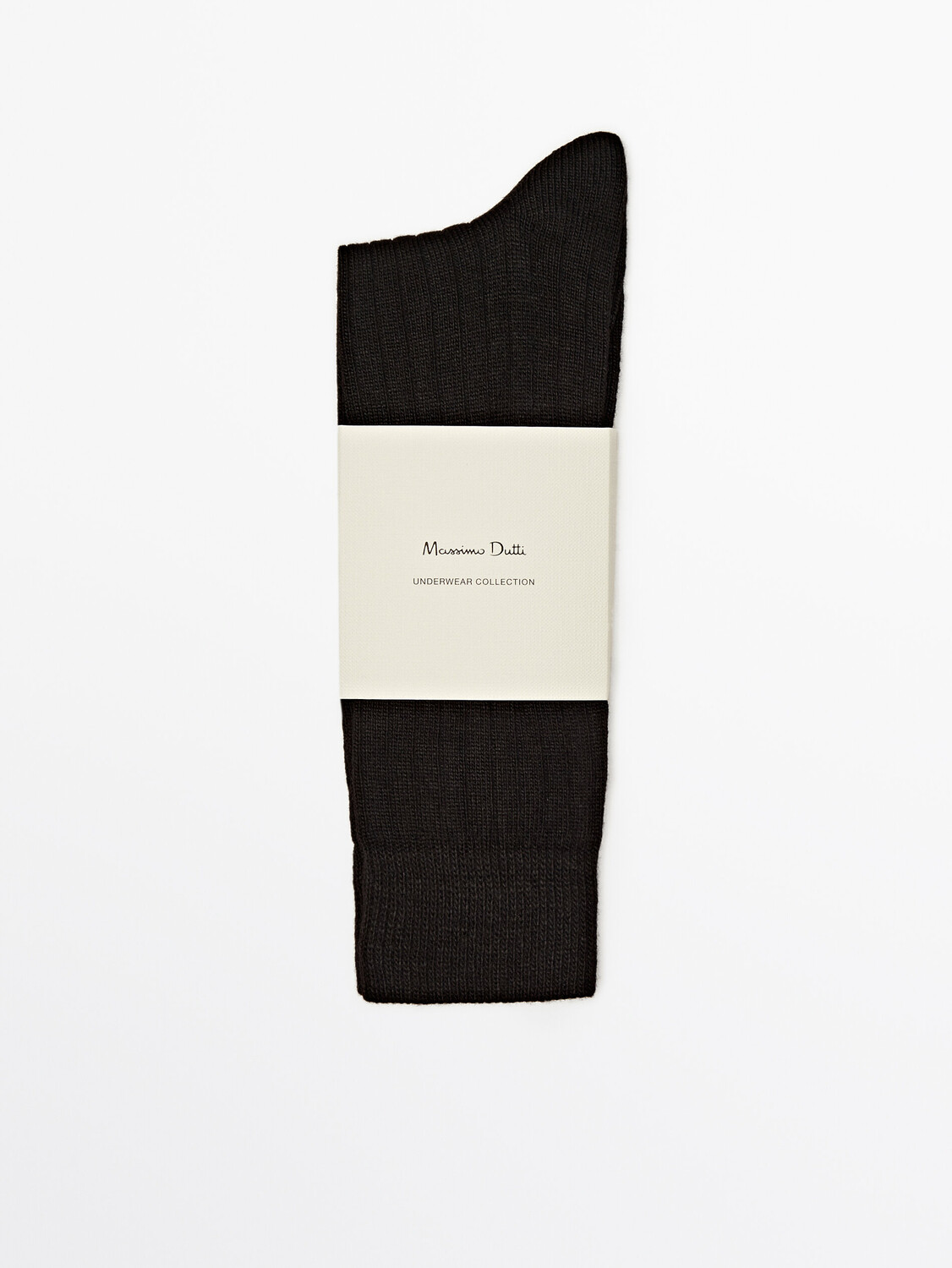 

Длинные носки в резинку Massimo Dutti, черный
