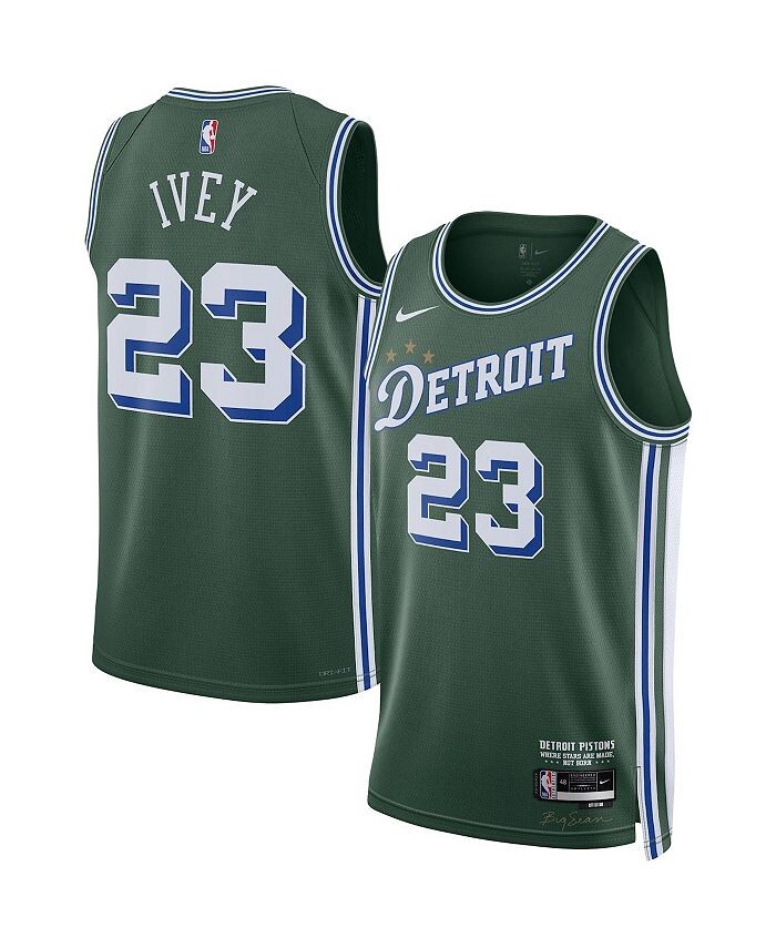 

Мужская джерси Swingman Green Detroit Pistons Jaden Ivey 2022/23 — City Edition Nike, зеленый