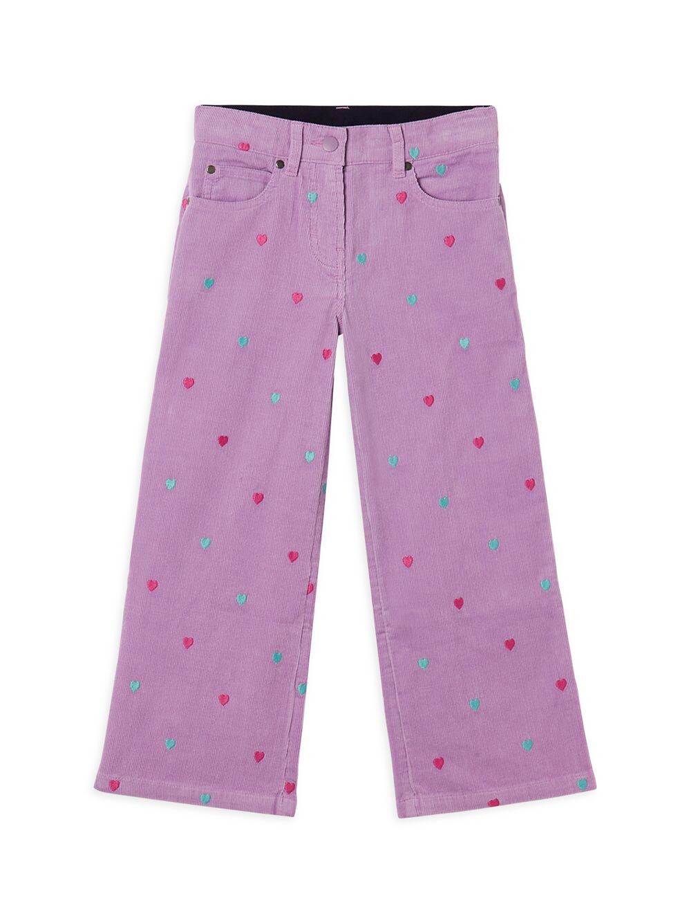 

Прямые вельветовые брюки Little Girl's & Girl's Heart с вышивкой Stella McCartney Kids, фиолетовый