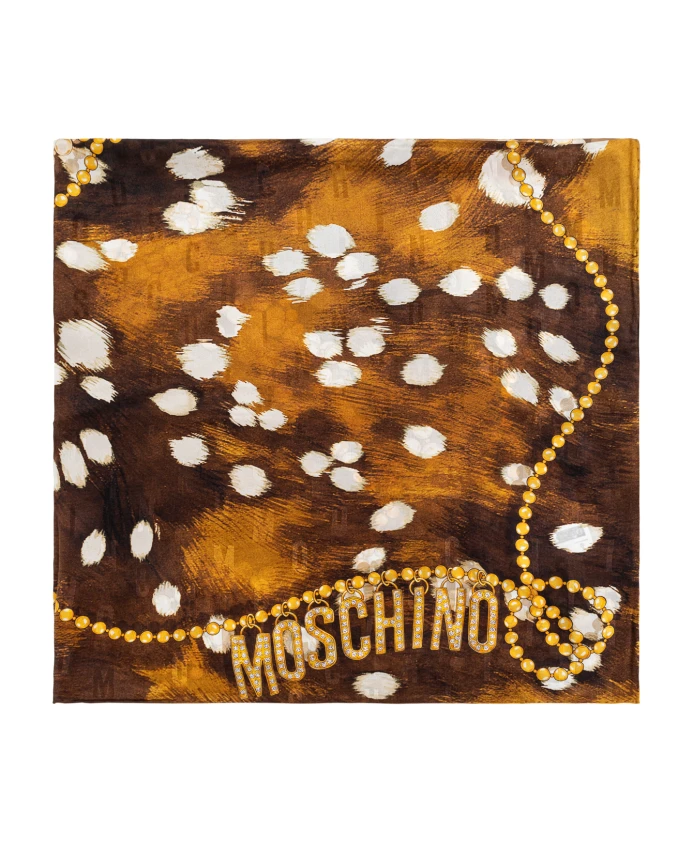 

Шелковый шарф Moschino, коричневый