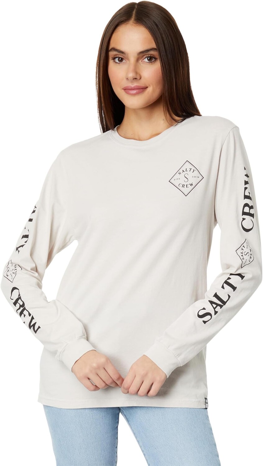

Футболка Salty Crew Tippet Long Sleeve Boyfriend Tee, цвет Natural