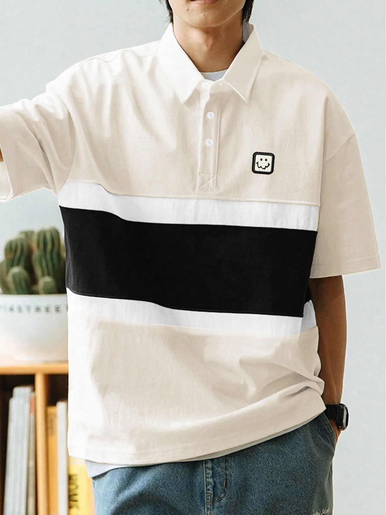 Мужская рубашка поло с заниженными плечами Manfinity Hypemode с цветными блоками, многоцветный рубашка с заниженными плечами и воротником 70 21 белый