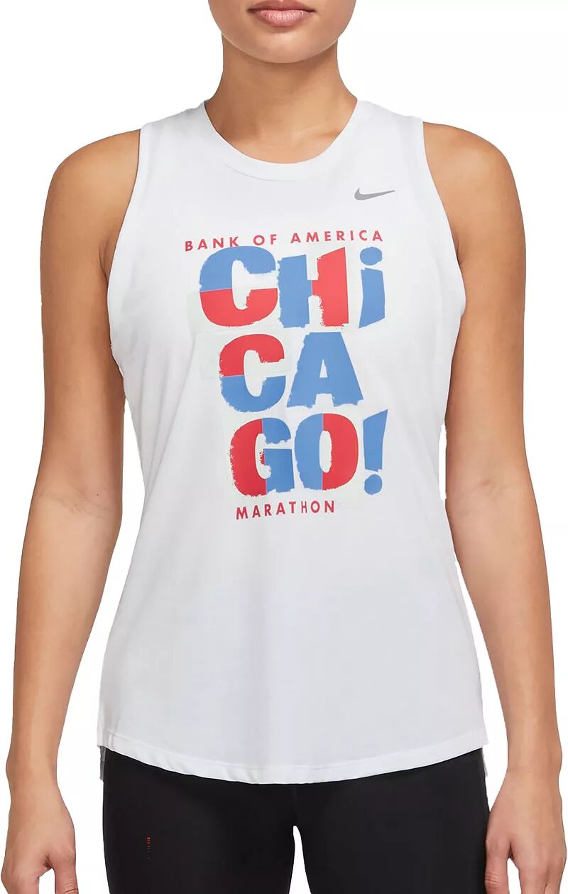 

Женская майка Nike One Dri-FIT Luxe Chicago Marathon, белый