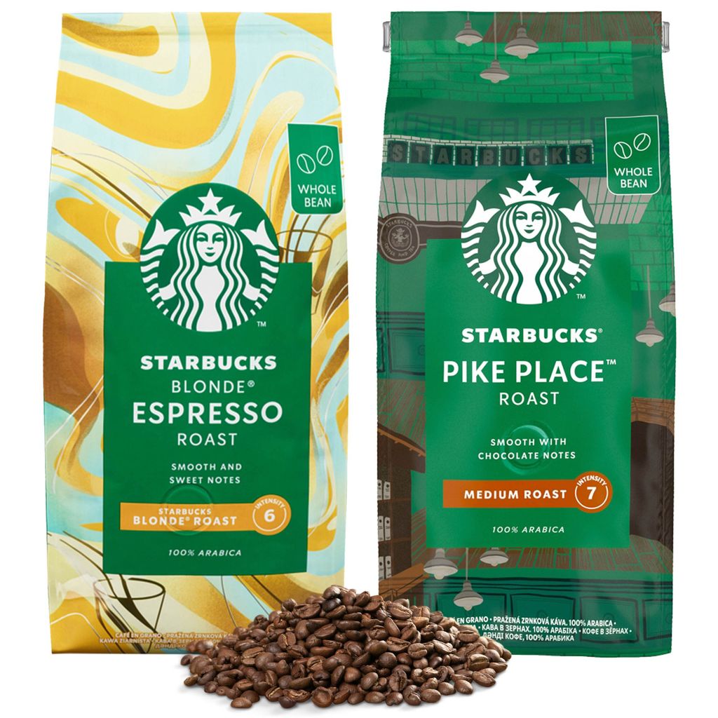 

STARBUCKS Pike Place Roast Bean Coffee, Blonde Espresso Roast 2x450г sarcia.eu