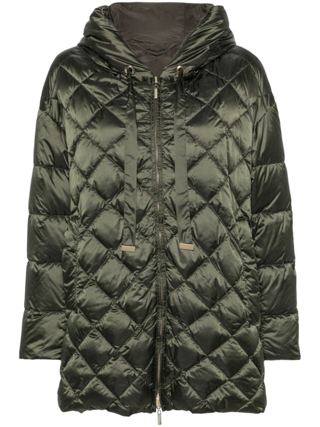 

Max Mara пуховик с капюшоном, зеленый