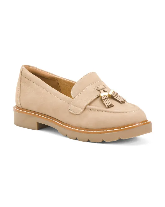 

Кожаные лоферы Kacey с кисточками Rockport, хаки