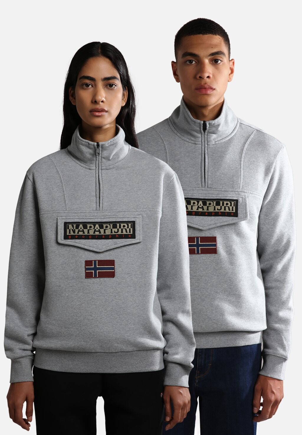 

Толстовка BURGEE ZIP Napapijri, средний серый меланж