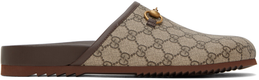 

Тапочки Gucci Taupe GG Horsebit