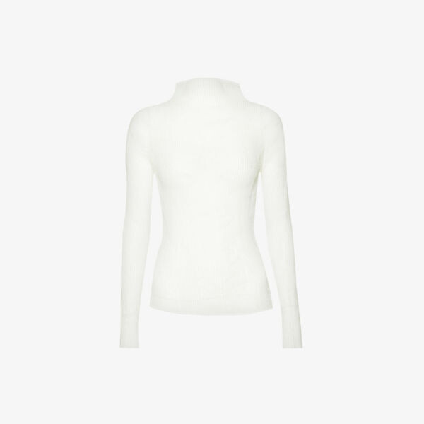 

Тканый топ Chiffon Twist с высоким воротником Issey Miyake, белый