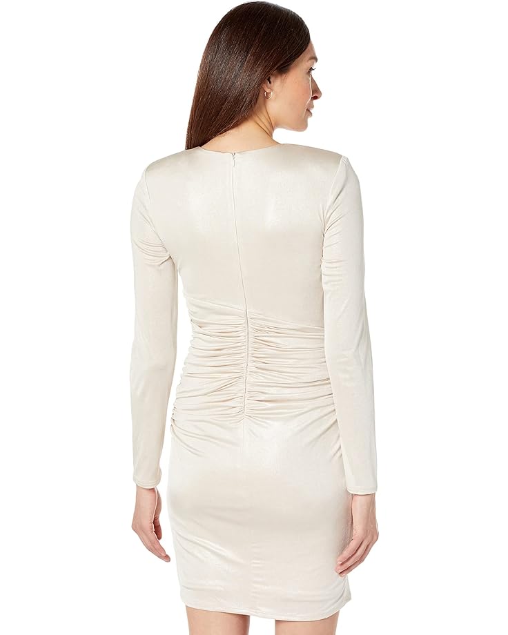 Платье Vince Camuto Long Sleeve Cocktail Dress with Ruched Wrap Skirt, цвет Champagne