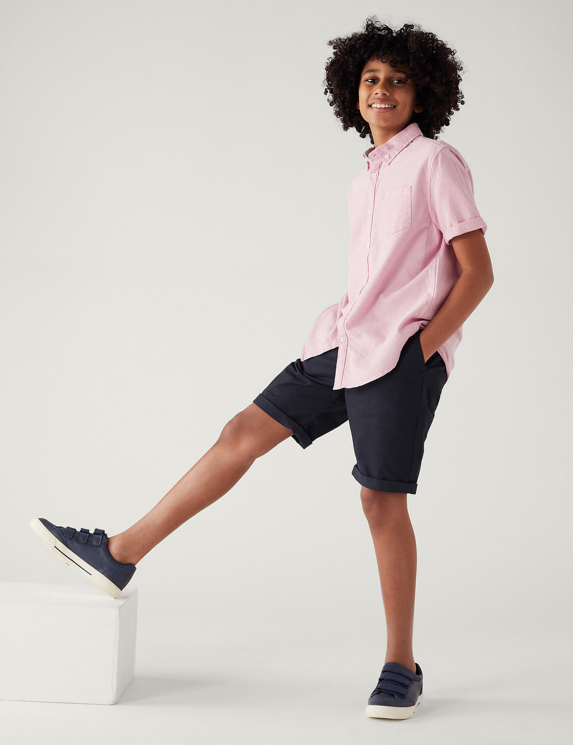 

Хлопковые шорты-чиносы (6–16 лет) Marks & Spencer, темно-синий