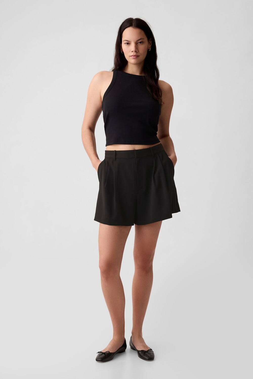 

Шорты 365 с завышенной талией Gap, черный