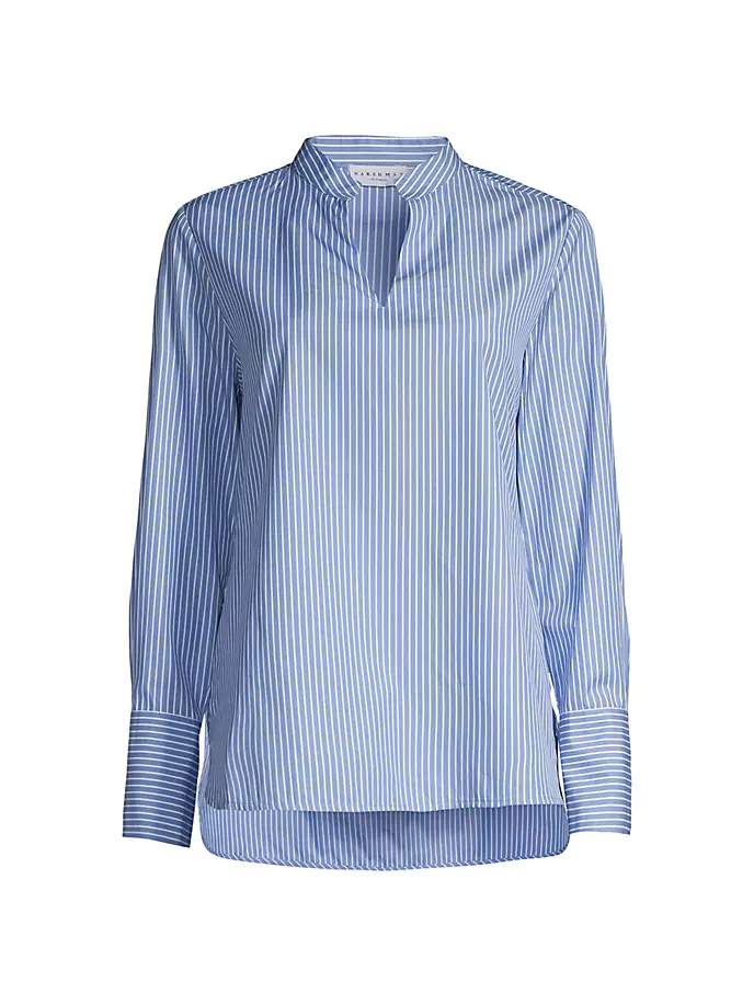 

Хлопковая блузка в полоску Ellis Harshman, цвет indigo pinstripes