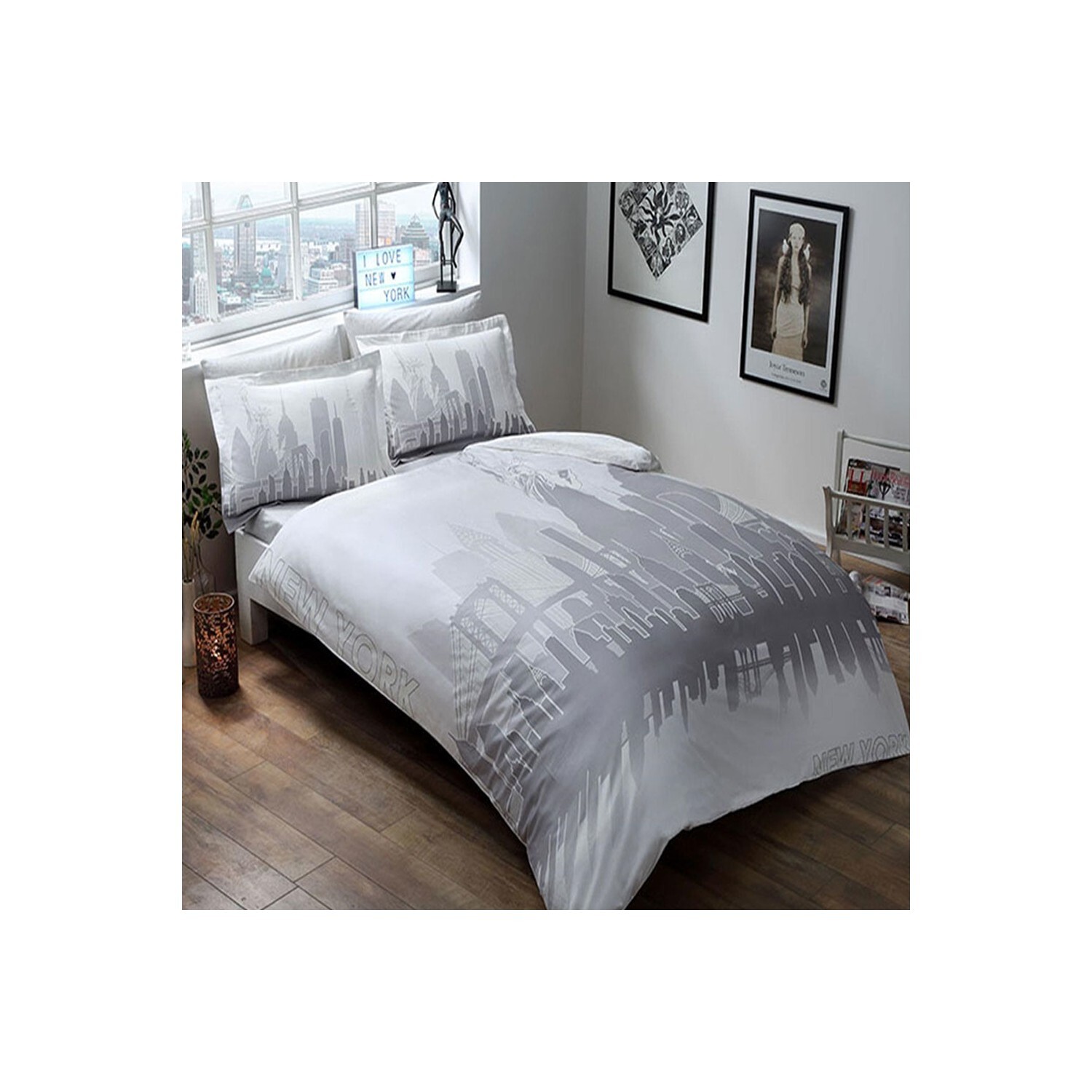 

Комплект постельного белья Tac Cotton Satin Glow — серый Нью-Йорк
