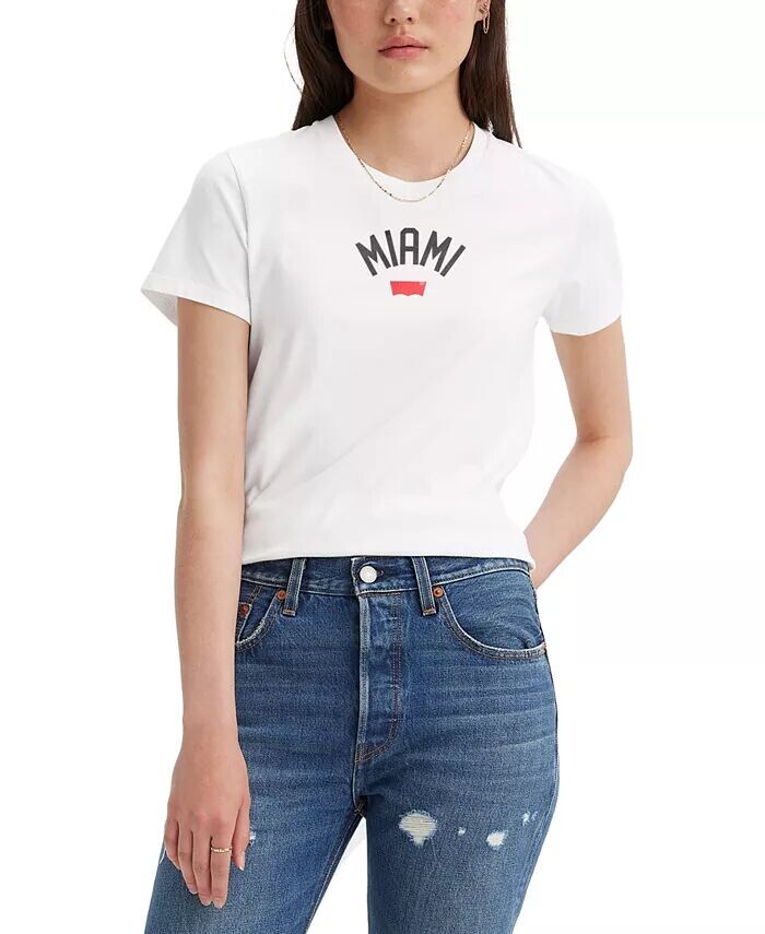 

Женская футболка с рисунком The Perfect Cotton City Levi's, белый