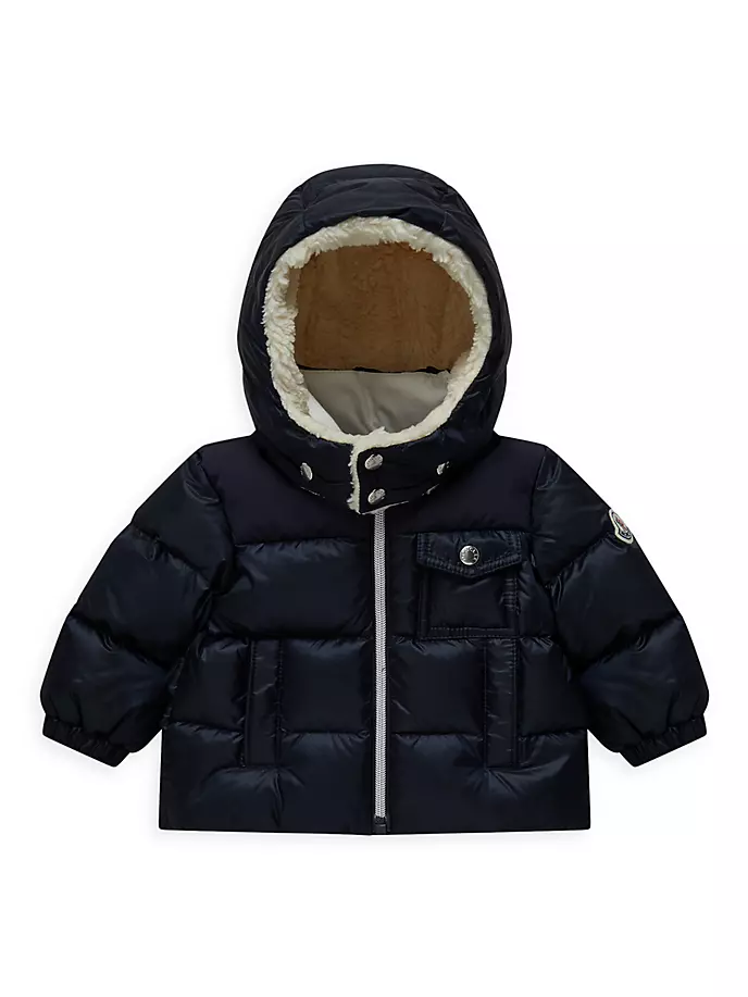 

Пуховик Eduard для мальчика с капюшоном Moncler, бирюзовый