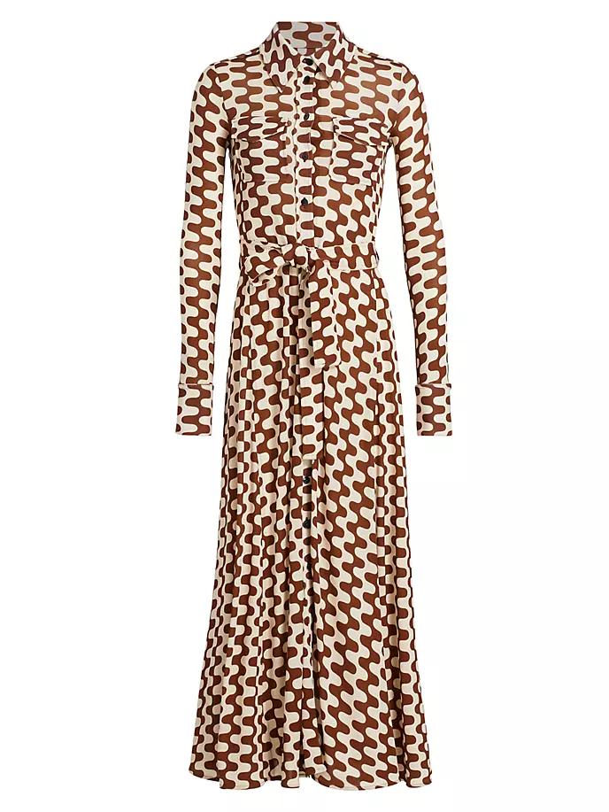 

Платье-рубашка из джерси с принтом Proenza Schouler, цвет wine ecru