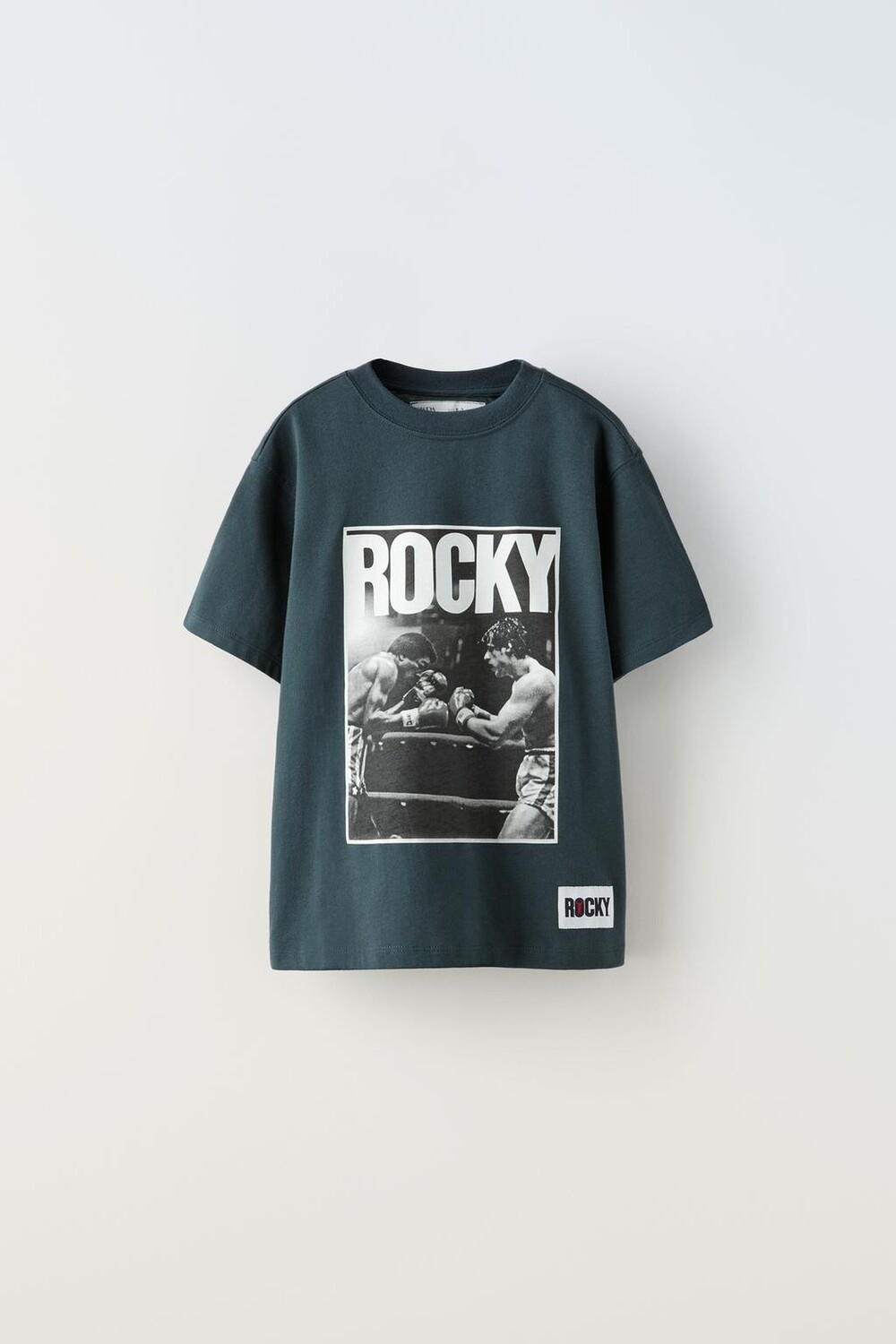 

Футболка с принтом rocky ZARA, серо-голубой
