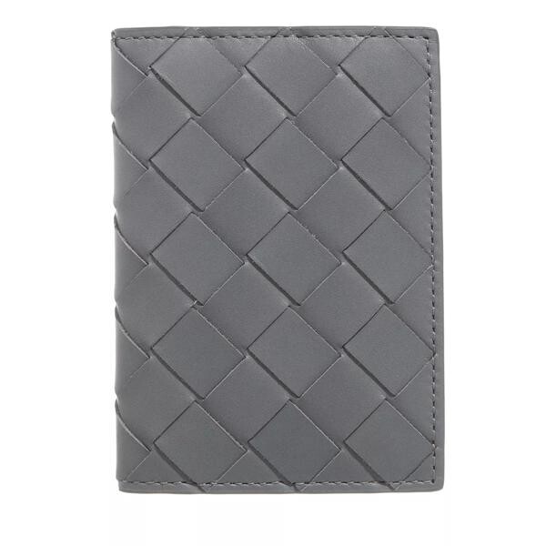 

Кошелек woven card case leather thunder Bottega Veneta, серый