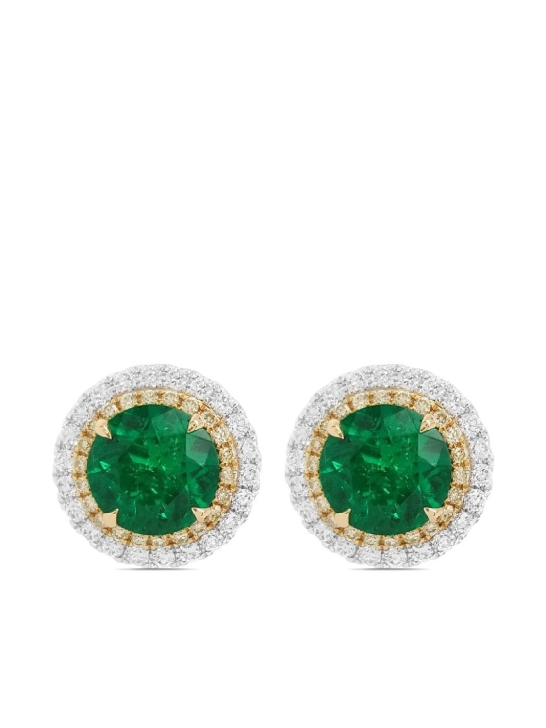 

Серьги из белого золота с бриллиантами и изумрудами HYT Jewelry, белый