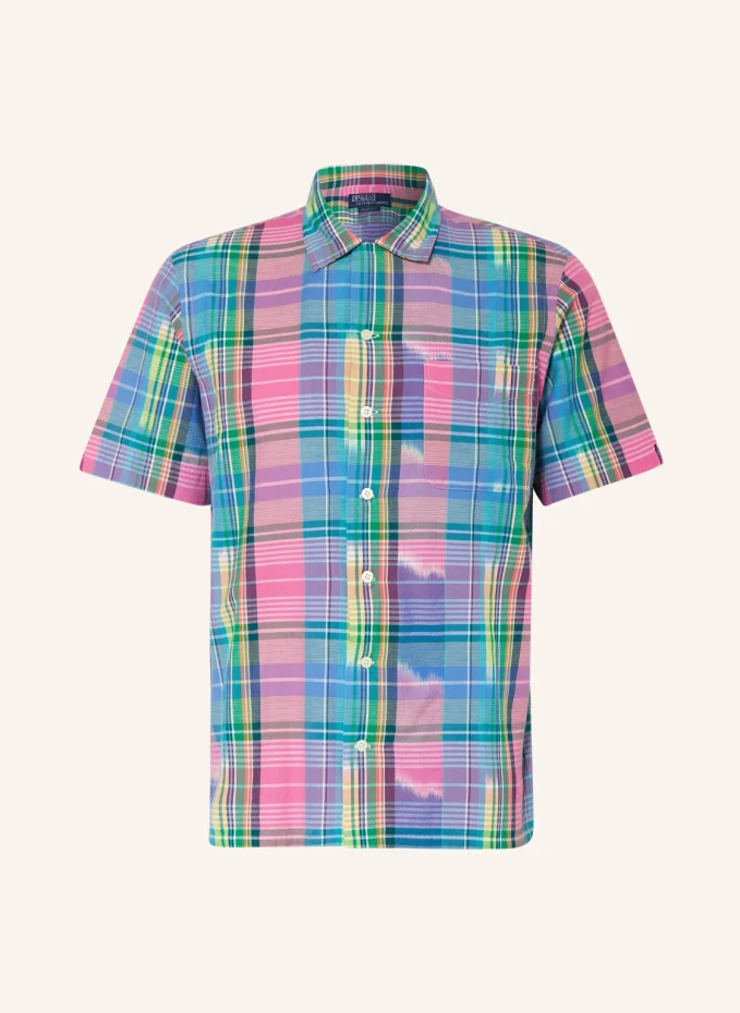 

Рубашка с короткими рукавами madras classic fit Polo Ralph Lauren, синий