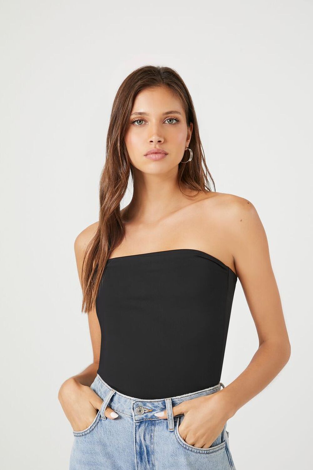 

Бесшовное двустороннее боди-труба Forever 21, черный