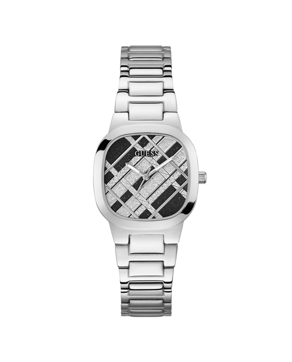 Женские часы Clash GW0600L1 со стальным и серебряным ремешком Guess, серебро розовые женские часы heritage с кожаным ремешком и стальным корпусом sandoz коричневый