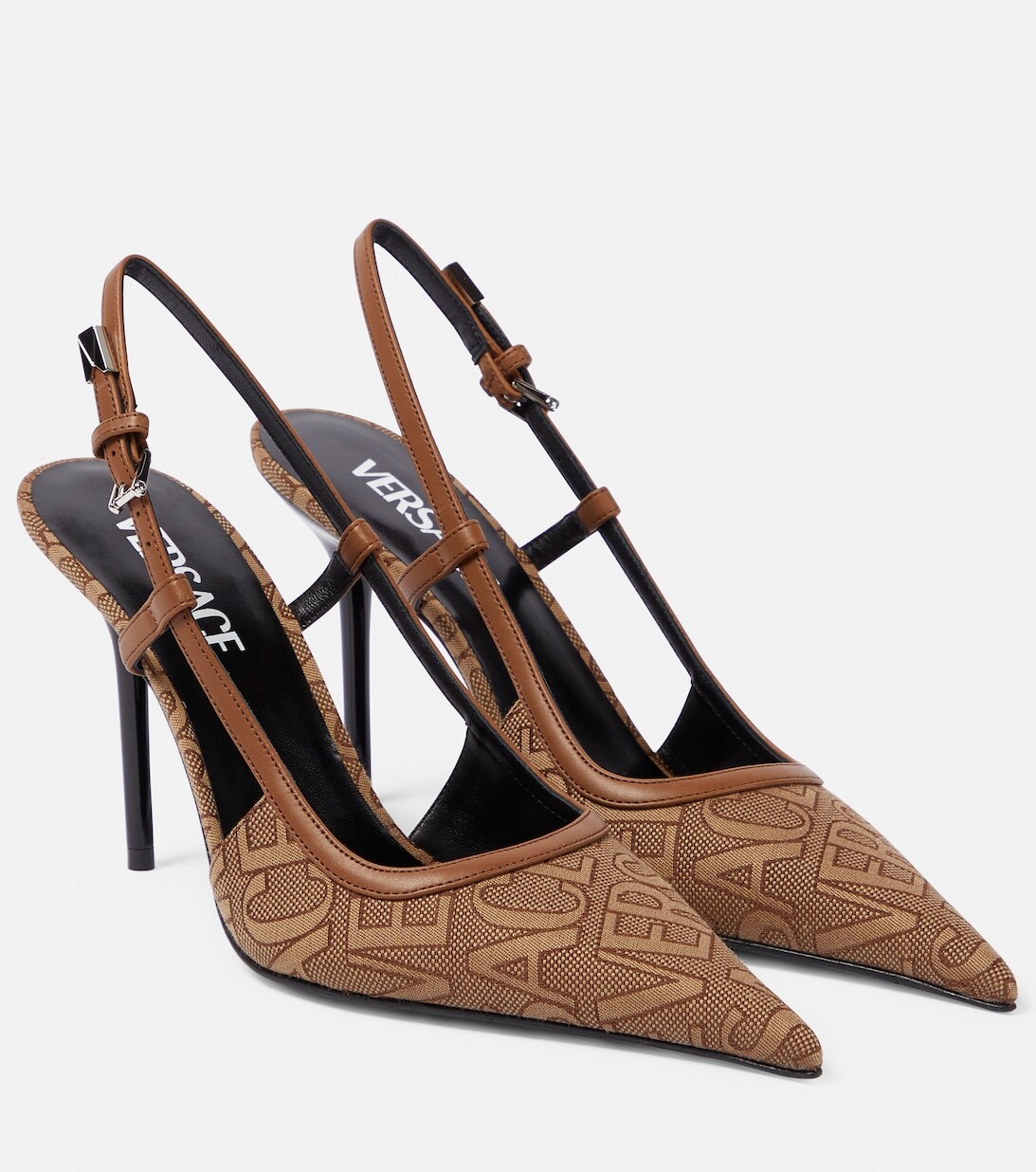 

Туфли-лодочки Versace Allover с ремешком на пятке Versace, коричневый