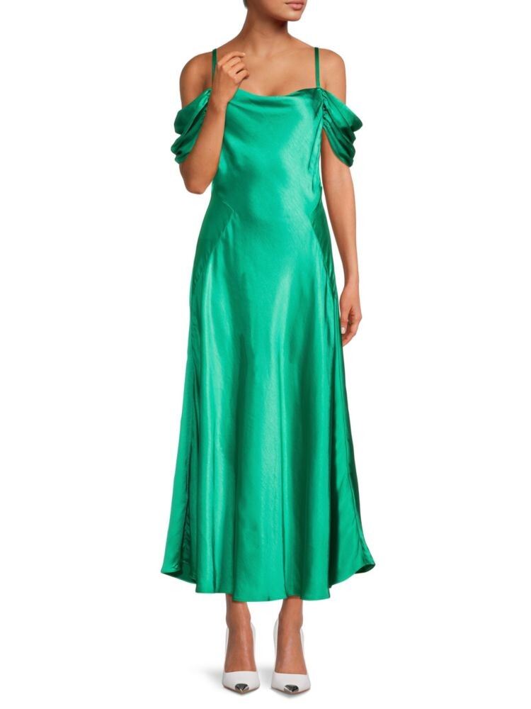 

Атласное платье миди Esta с открытыми плечами Ted Baker London, цвет Mid Green