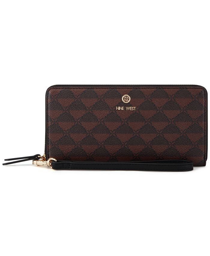 

Маленький кошелек Linnette на молнии с ремешком на ремешке Nine West, цвет Mahogany Logo