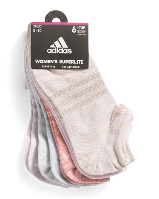 

6 пар носков Superlite No Show Adidas, бежевый