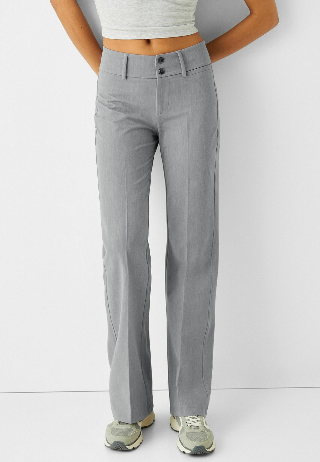 Брюки Tailored Bershka, цвет mottled grey мини юбка tailored fit bershka цвет mottled grey
