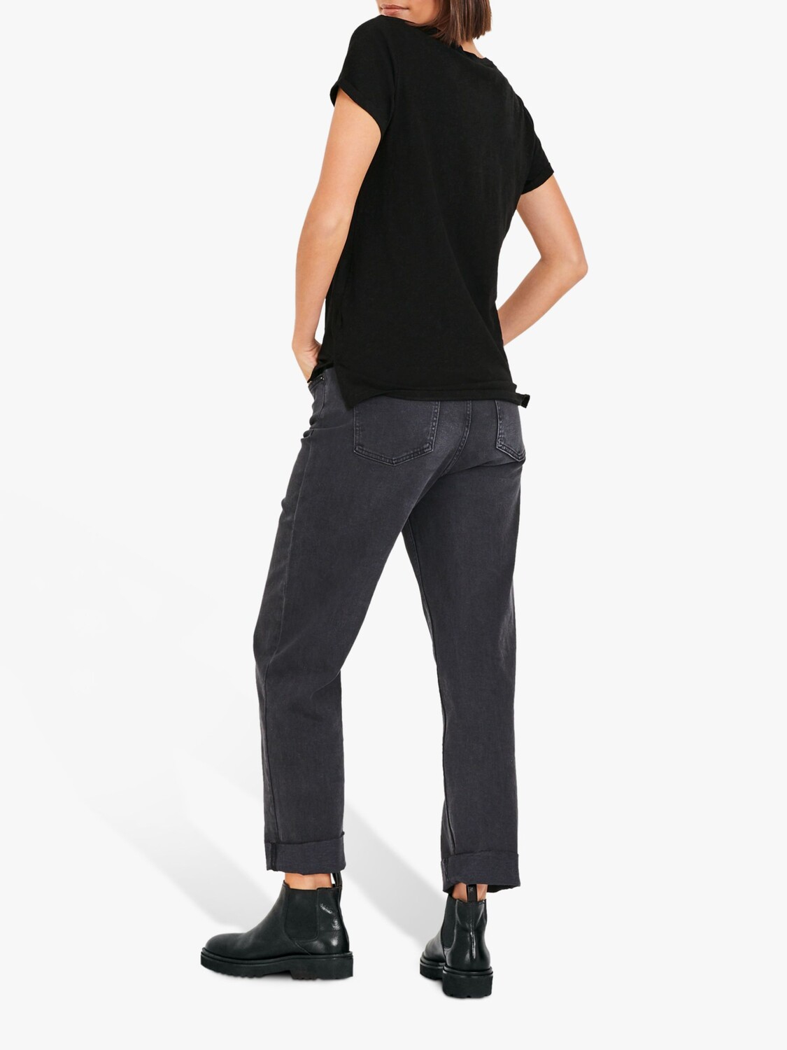 

Футболка с круглым вырезом hush Cotton Slub, черная