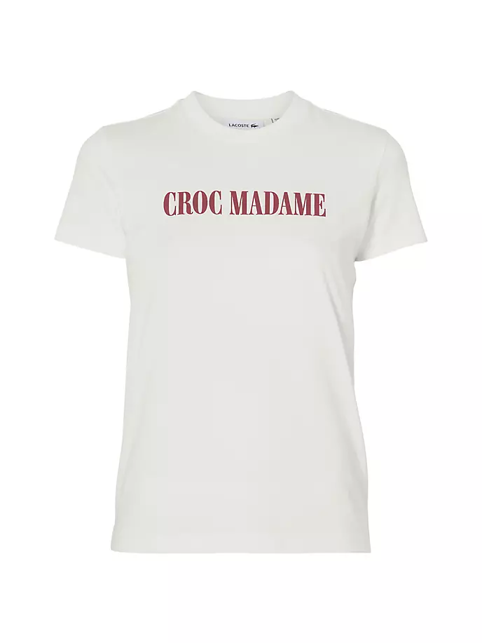 

Lacoste X Bandier Croc Madame Хлопковая футболка с рисунком Lacoste X Bandier, белый