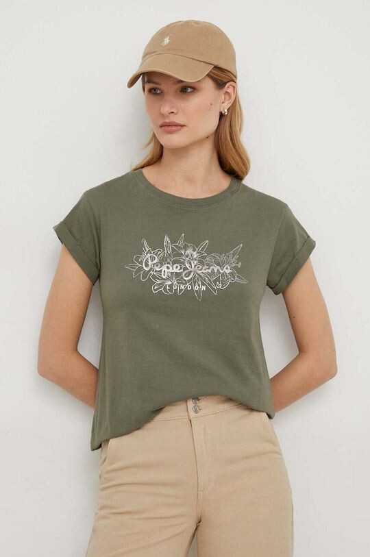 

HELEN хлопковая футболка Pepe Jeans, зеленый