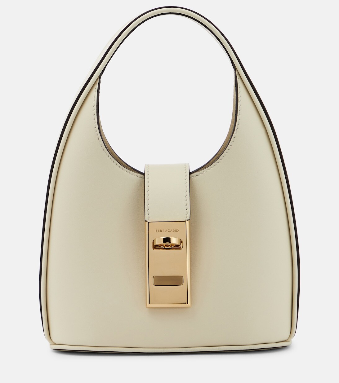 

Миниатюрная кожаная сумка через плечо Ferragamo, белый