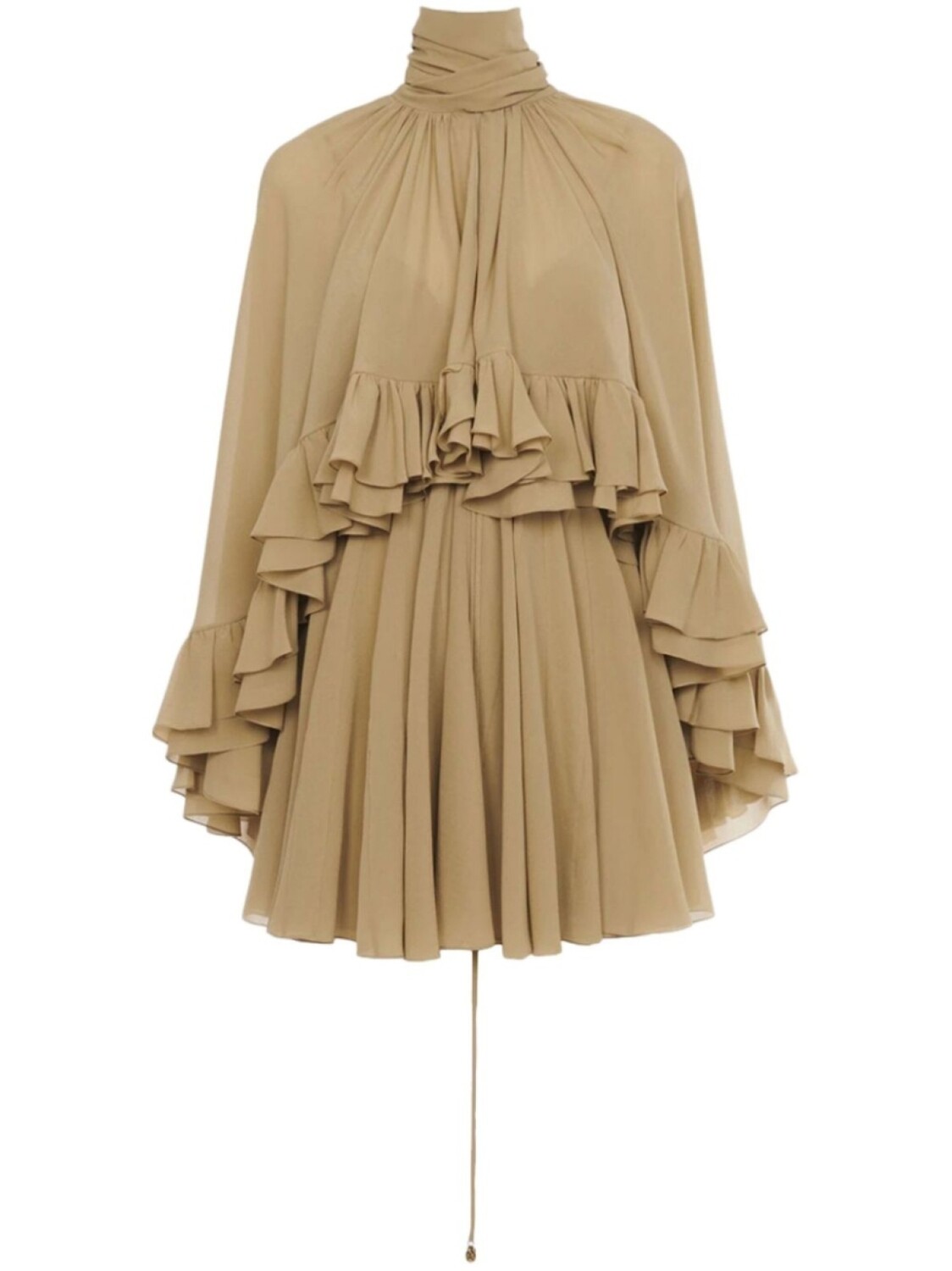 

Платье мини с оборками Chloé, нейтральный цвет
