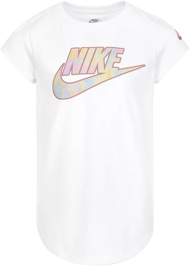 

Футболка Nike с принтом Club для маленьких девочек, белый
