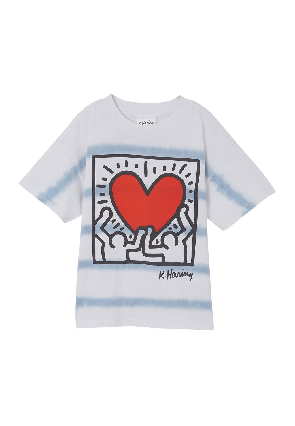 Футболка с принтом LICENSE DROP SHOULDER SHORT SLEEVE Cotton On, цвет lcn kei keith haring heart white dusty blue ligne blanche keith haring red heart with gold