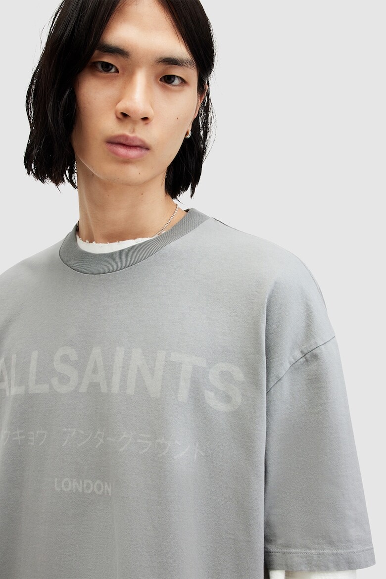 

Футболка оверсайз Laser с логотипом Allsaints, серый