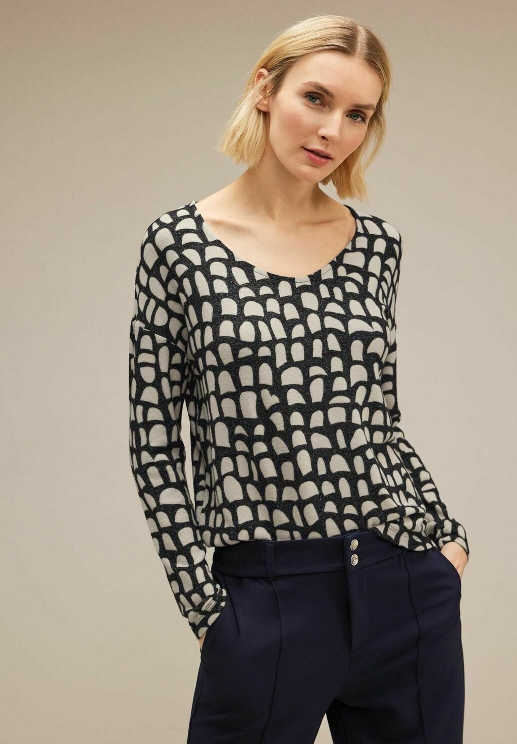 

Рубашка с длинным рукавом MODERNES PRINT Street One, цвет schwarz