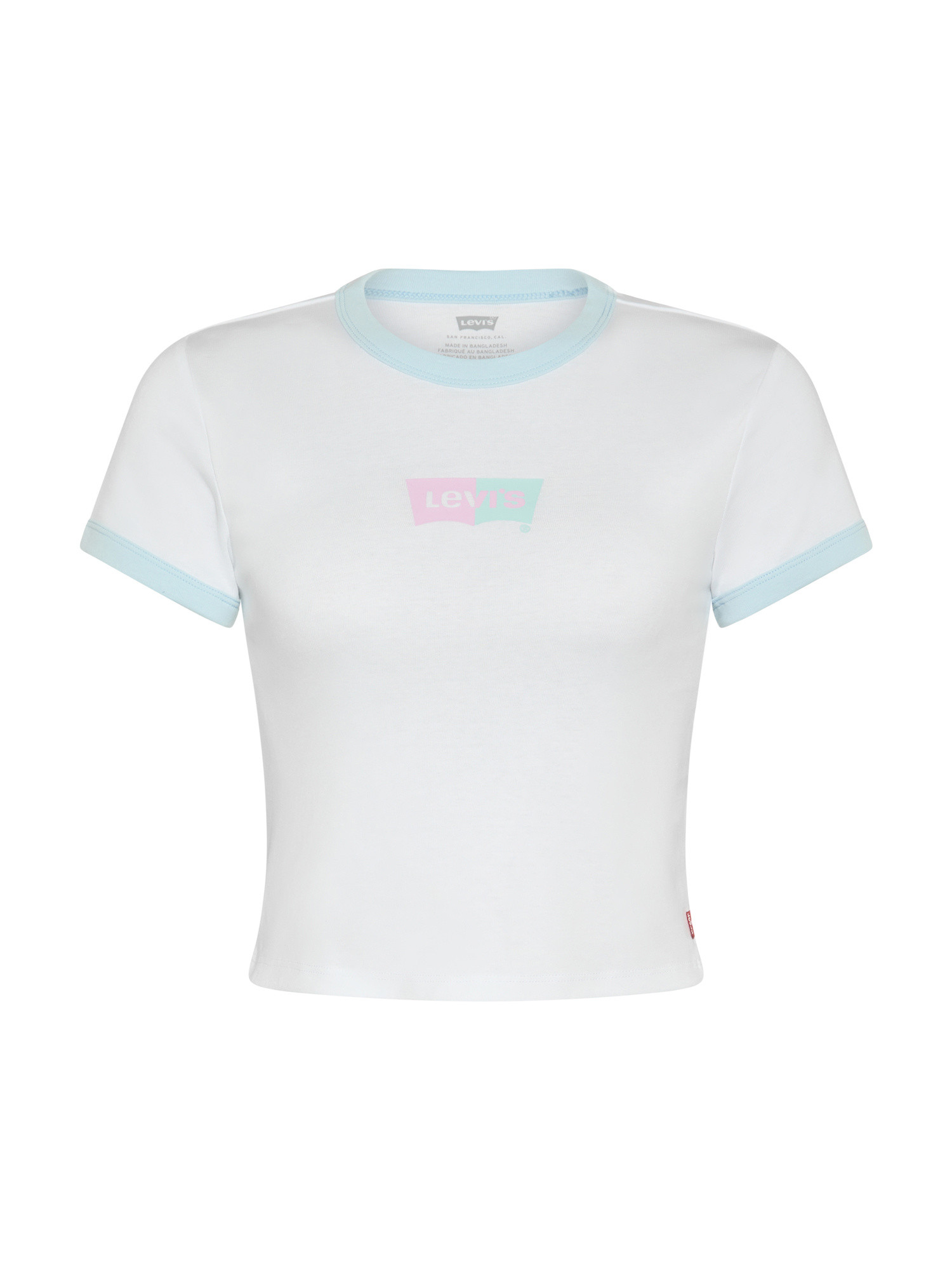Levi's укороченная хлопковая футболка узкого кроя с логотипом, белый