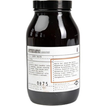 

Apothecary 87 Соли для ванн Премиум-формул с обезвоженными эфирными маслами кожуры фруктов Соли Мертвого моря Английские соли 400г