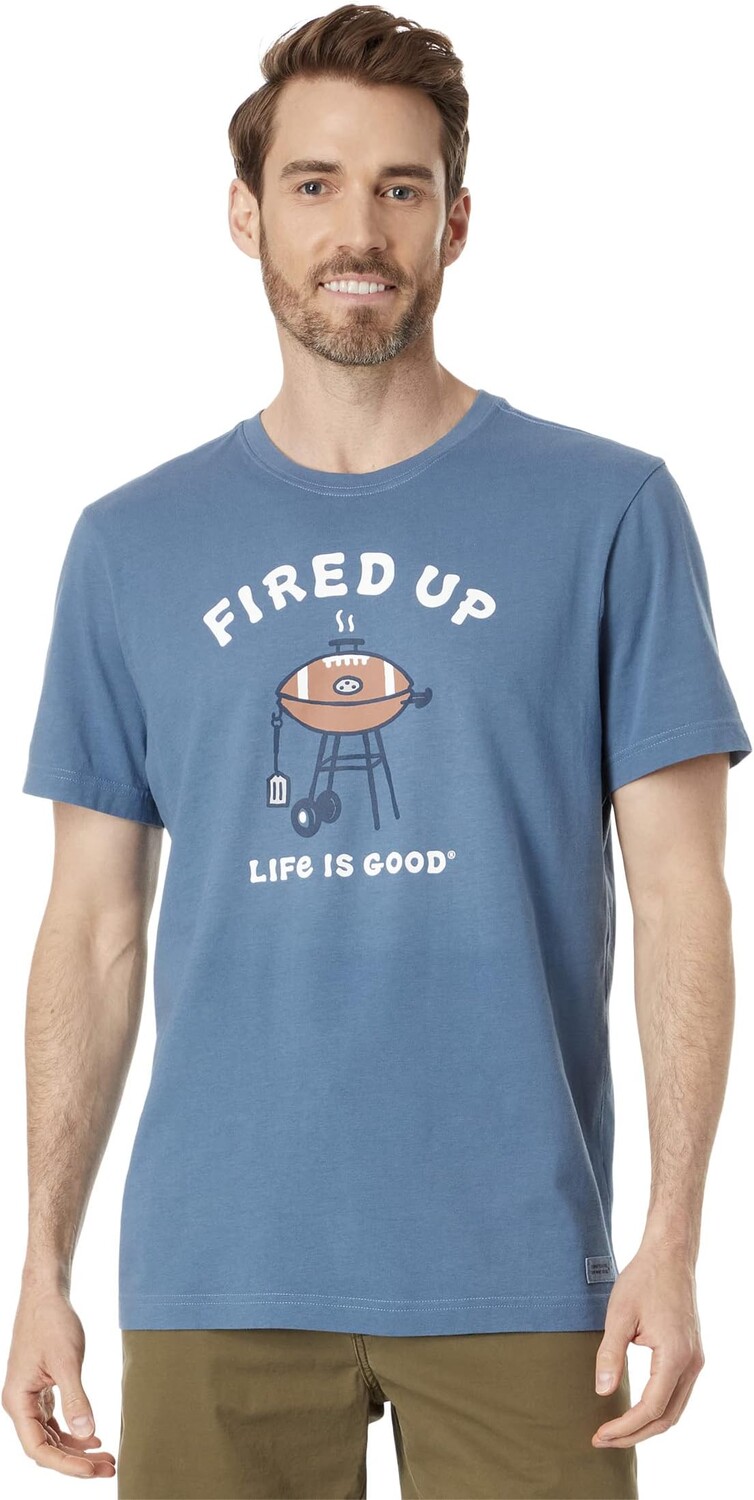 

Футболка Fired Up Grill с коротким рукавом Crusher Life is Good, цвет Vintage Blue