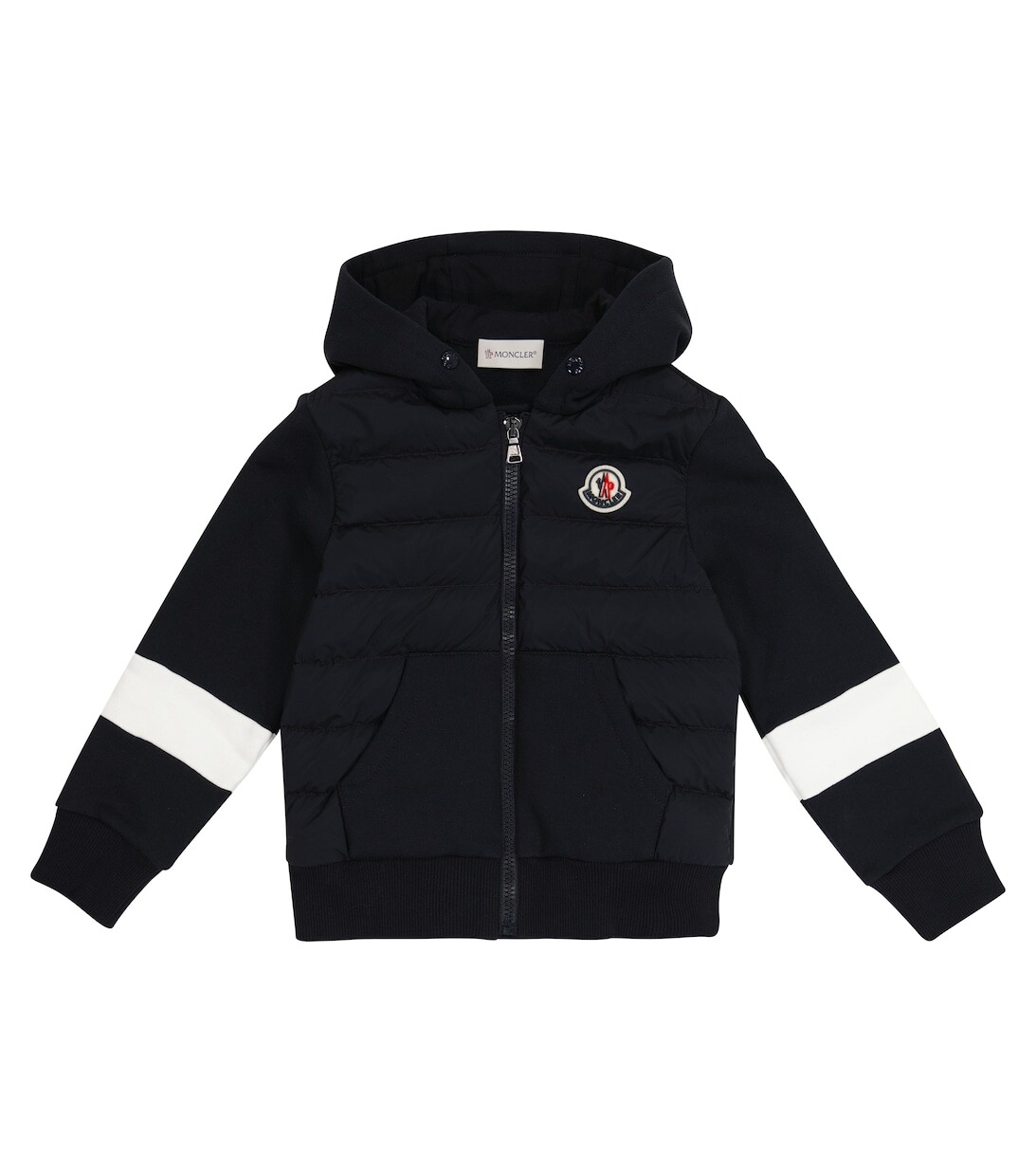 

Худи из хлопка и стеганого пуха Moncler Enfant, синий