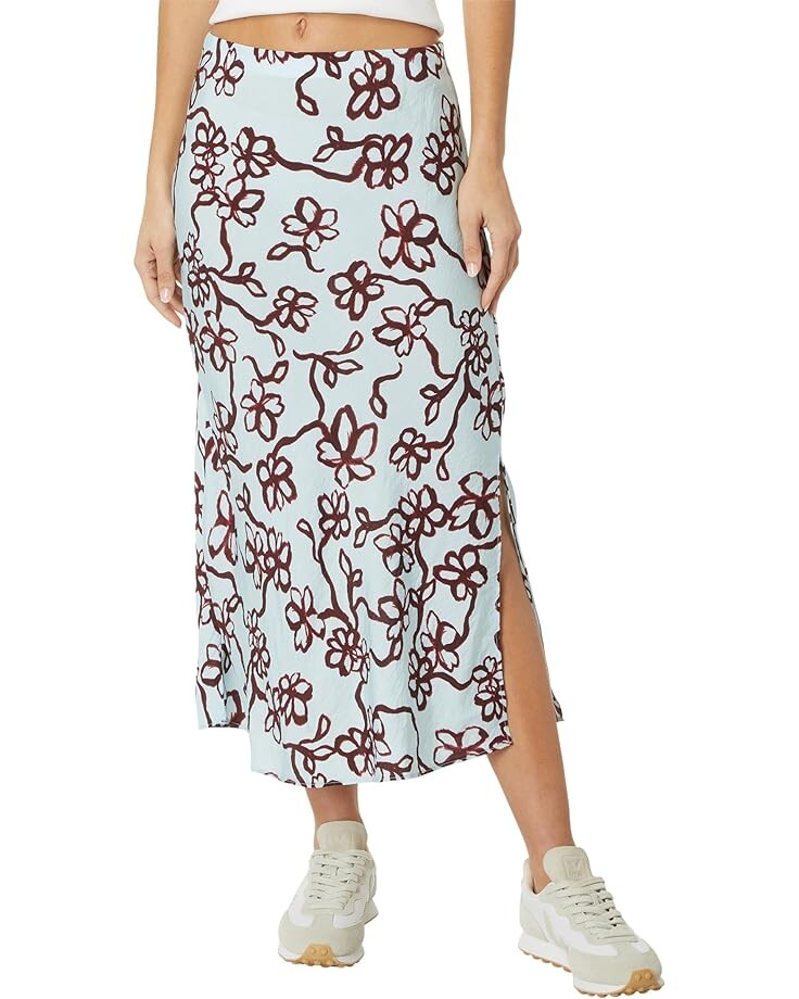 

Юбка Madewell The Layton Midi Slip in Floral, цвет Gentle Wind