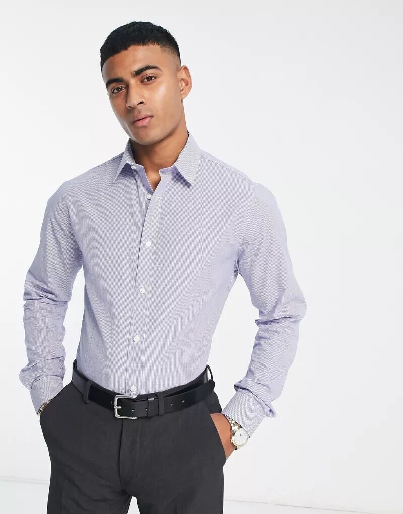 

Синяя рубашка в полоску в горошек Ben Sherman, Серый