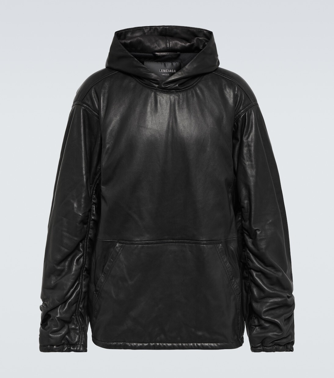 

Толстовка оверсайз из кожи Balenciaga, черный